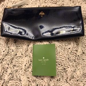 Kate Spade Midnight Blue Glitter 10” Travel Case